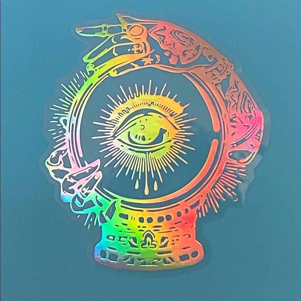 Holographic Fortune Eye Waterproof Sticker 4” Crystal Ball and more!
